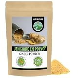 Alpi Nature Jengibre en Polvo 250g, Raíz de Jengibre Seca y Molida para Cocinar y Hornear