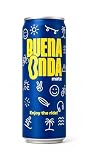 Buena Onda Mate, Bebida Energética Natural con Mate, Guaraná y Zumo de Limón, Cafeína de Lenta Liberación, Sabor Limón, Pack 12 Latas