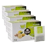 Ship - Té Verde de Jengibre y Limón - Caja de 25 Unidades - Aporta Vitaminas y Minerales - Sabor Dulce (Paquete de 4)