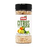Badia Sal de cítricos, 200 ml, mezcla picante de sal marina con limón y naranja, perfecta para mariscos, verduras a la parrilla, aves y cócteles