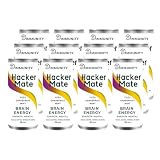 HACKER MATE - Immunity 12 Latas x 25 cl, Bebida Natural con Yerba Mate, Melena de León, Yuzu, Lima, Menta y Pomelo, Energía Cerebral, Bebida con Energía, Mejora Funciones Cognitivas y Estado de Ánimo