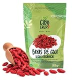 Bayas de Goji Ecologicas - 200g. Bayas Goji Secadas al Sol sin Aditivos ni Azufre. Frutos Secos Ricos en Vitaminas Energéticos y Antioxidantes. Goji Berry.