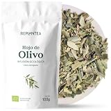 INFUSIÓN DE HOJA DE OLIVO ECOLÓGICA 100G (50 Tazas) | Hojas de Olivo Cortadas para Infusión | Té de Hoja de Olivo a Granel REPLANTEA