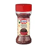 DR. OETKER - Fideos de Chocolate 45 g, Ideal para Decoración de Repostería y Pastelería, Sabor Chocolate Negro, Textura Crujiente, Formato Dispensador