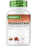 vit4ever Extracto de Castaño de Indias - 240 Cápsulas - Alta dosis | 1330 mg por Dosis Diaria - Castaño de Indias con Hojas de Vid y Vitamina C de Acerola - Sin aditivos innecesarios - Vegano