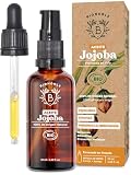 BIONOBLE Aceite de Jojoba 100 Puro y Natural, Bio - Pelo, Piel - 50ml | Prensado en Frío, Sin Hexano - Anti-imperfecciones - Aceite Jojoba Puro, Jojoba Oil Organic Cold Pressed - Botella de Vidrio