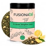 FUSIONATÉ Té Verde con Jengibre y Limón a Granel, Lata 150 g de Té Natural Refrescante y Antioxidante, 100% Natural, Energizante y Digestivo, Ideal para Infusión Caliente o Fría
