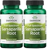 Swanson, Sarsaparilla Root, 450mg, Alta Dosificación, 60 Cápsulas, Testado en Laboratorio, Sin Soja, Sin Gluten, No GMO (Paquete de 2)