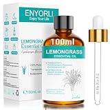 ENYORLI Aceite Esencial de Limoncillo 100 ml Aroma Herbal para Difusor | Aroma Herbal Fresco para Aromaterapia Hogar y Mezcla DIY Fácil de Combinar con otros Aceites para Jabones y Velas Artesanales