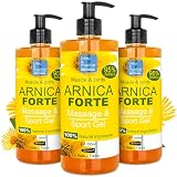 Arnica Gel EXTRA FUERTE Masaje Muscular y Articular. Calmante. Antiestrias. Sport Gel Alivio Deportistas. Piernas Cansadas. Varices - PACK AHORRO 3 x 200 ml - 600 ml