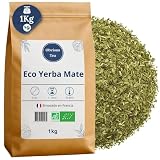 Yerba Mate Bio a Granel - Bebida Energética y Detox, 1kg (500 Tazas) | Rica en cafeína natural para energía y concentración, ideal caliente o en tereré frío, alternativa natural al café