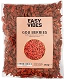 Easy Vibes - Bayas de Goji Naturales (350g) - Secas | Aptas para veganos | Sin OGM | Ideal como snack | Ingrediente versátil para recetas dulces y saladas